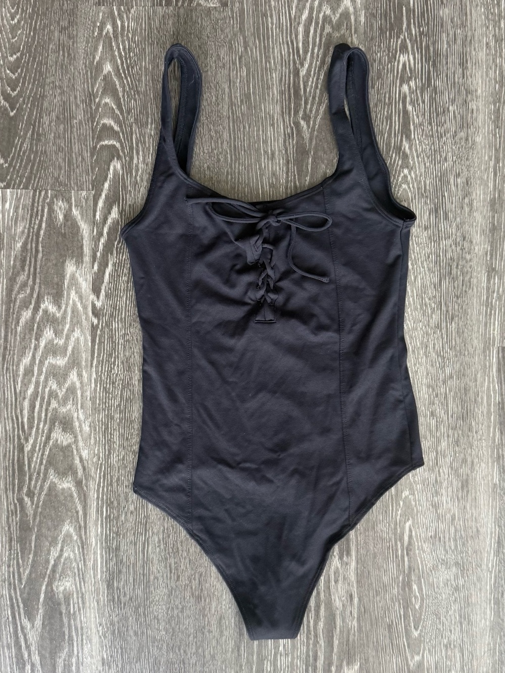 Abercrombie black lace up bodysuit